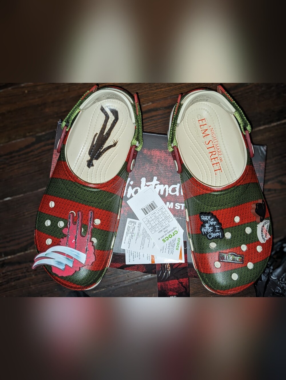 Crocs “Nightmare on Elm Street” Platform Clogs | Plaid Horror Theme | Unisex M10